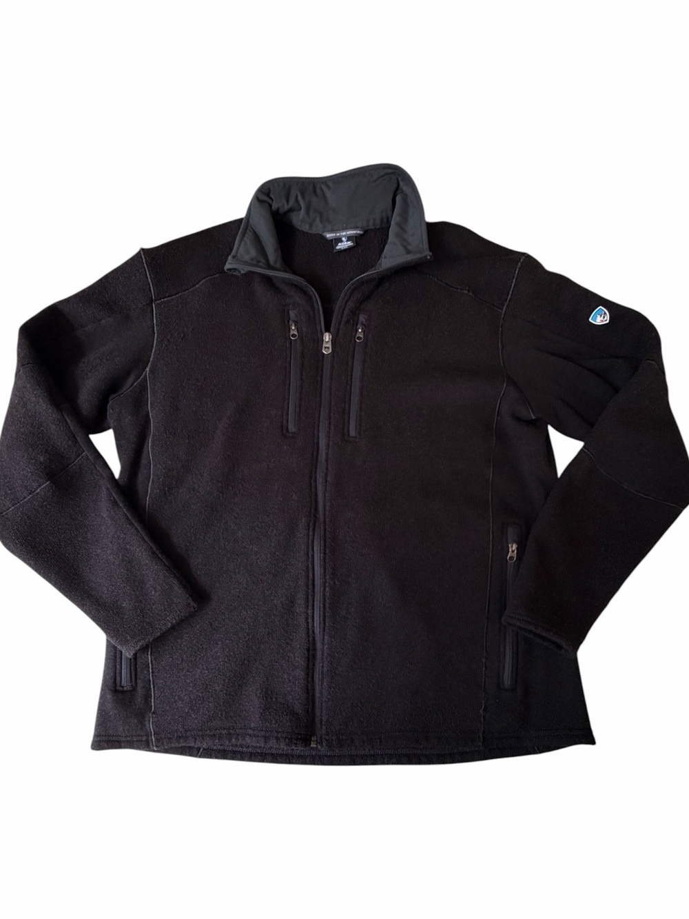 Kuhl Interceptr Black Sweater Knit Fleece Lined Zip Front Jacket, XXL